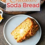 This Cheddar Soda Bread is really easy and fast to make any day of the week. Customize it with different cheese or add herbs. One-bowl recipe without any fuss. Perfect for dinner or snack | imagelicious.com #sodabread #quickbread #cheesebread