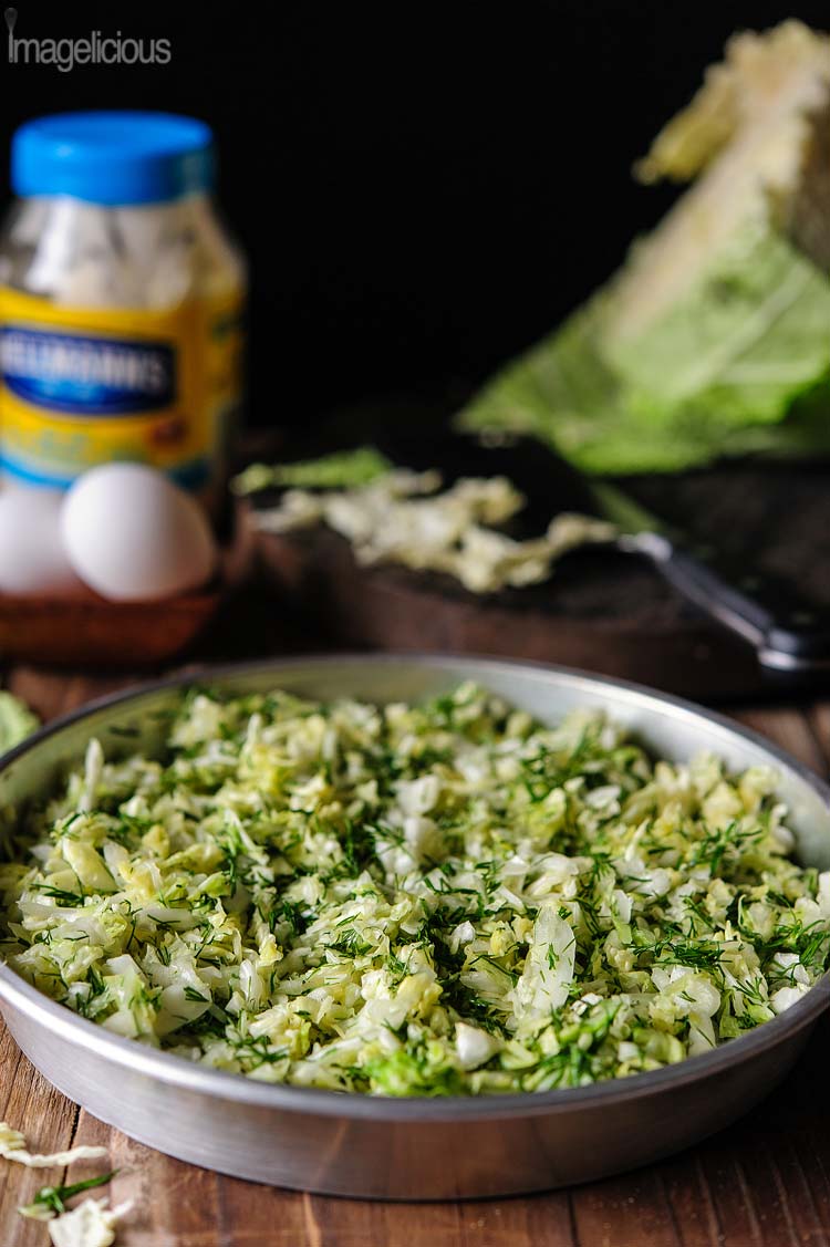 Cabbage Pie - cabbage, eggs, dill and quick mayonnaise based batter - delicious lunch or dinner perfect for any time of the year | Imagelicious