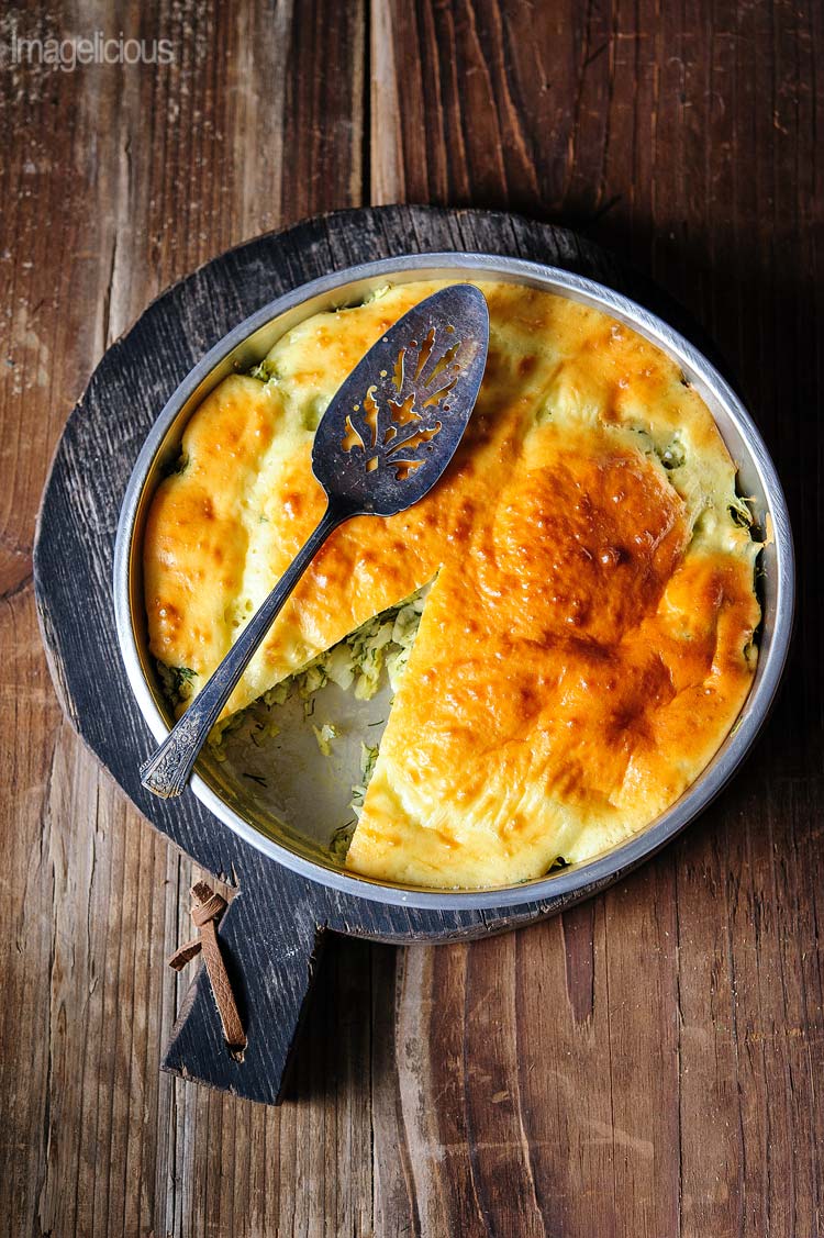 Cabbage Pie - cabbage, eggs, dill and quick mayonnaise based batter - delicious lunch or dinner perfect for any time of the year | Imagelicious