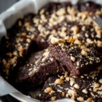 These Chocolate Peanut Butter Brownies are super easy to make. No bake, raw, vegan and gluten-free they are full of flavour. No-one will know that they are good for you with their intense chocolate and peanut butter taste | Imagelicious