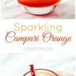 Sparkling Campari Orange is a festive and refreshing cocktail that is extremely easy to mix. It tastes delicious and looks gorgeous. Perfect for a holiday party | Imagelicious