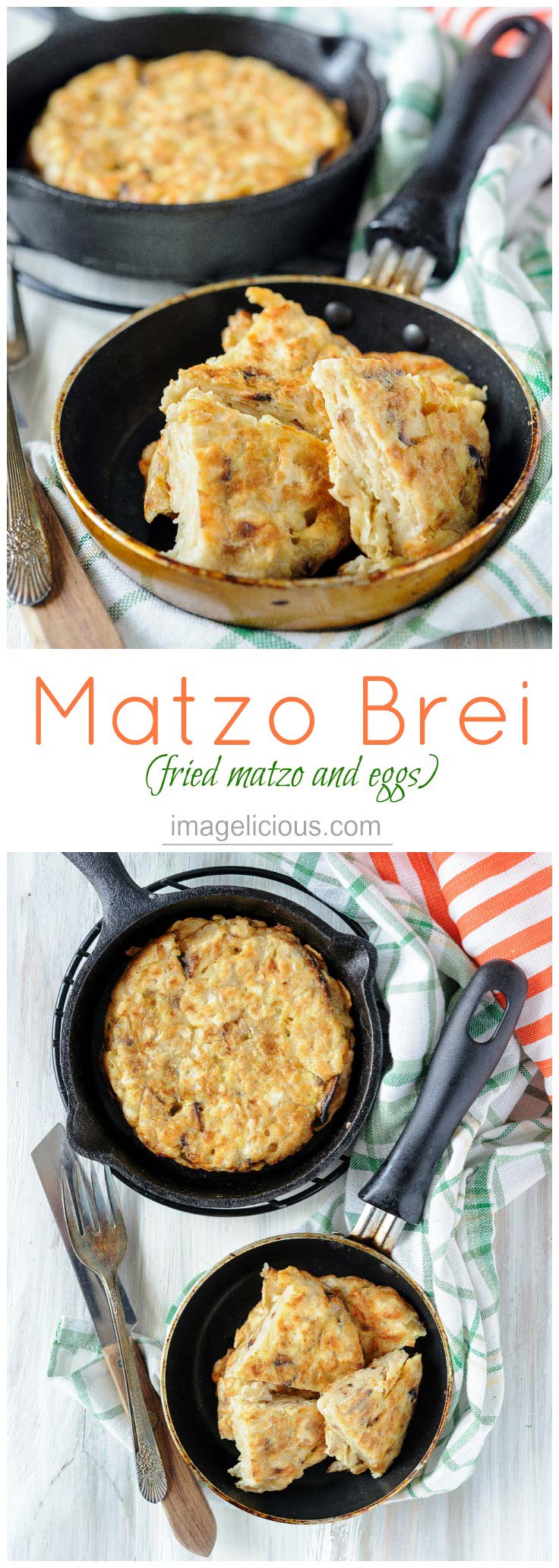 Matzo Brei is just a fancy name for fried matzo and eggs. Easy and delicious breakfast or snack. Perfect for Passover breakfast | Imagelicious