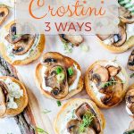 Mushroom Crostini is delicious and elegant appetizer that is really easy to make and is perfect for any time of the year. Made with ricotta, sour cream, or cream cheese, and, of course, perfectly sautéed mushrooms, they will satisfy any taste | Imagelicious #mushroom #mushrooms #crostini #appetizer