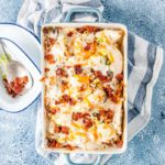 Everything is better with bacon, specially Great Value Bacon! Crumble some crispy bacon over cheesy and creamy Perogie Casserole for an ultra satisfying and cozy supper | #WeLoveGreatValue #Ad | Imagelicious