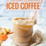 This Peanut Butter Iced Coffee is smooth and creamy, refreshing and sinfully good! You'll be sipping this Iced Coffee flavoured with Peanut Butter Creamer all summer long | imagelicious.com #icedcoffee #peanutbutter #peanutbuttercreamer #homemadecreamer #summer