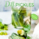 These Russian Dill Pickles are deliciously crunchy and refreshing. Easy and quick to make in only 2 days. No canning required | imagelicious.com #russian #pickles #dillpickles #dill