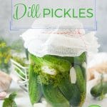 These Russian Dill Pickles are deliciously crunchy and refreshing. Easy and quick to make in only 2 days. No canning required | imagelicious.com #russian #pickles #dillpickles #dill