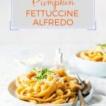 Instant Pot Pumpkin Fettuccine Alfredo is delicious and creamy! It's perfect for a busy weeknight dinners. Easy and really fast to make | imagelicious.com #instantpot #instantpotrecipes #instantpotvegetarian #instantpotpasta #pumpkin #pumpkinrecipes #vegetarian