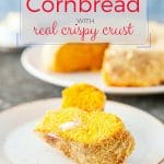 This Instant Pot Cornbread is baked right in the Instant Pot insert without any water, so it gets a delicious crispy crust. It's soft and savoury and slightly spicy | imagelicious.com #instantpot #instantpotrecipe #cornbread #pumpkin