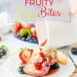 These Instant Pot Fruity Egg Bites are lightly sweetened with banana and fruits and berries. They are a mix between pancakes and ricotta cakes. Gluten-free and perfect with maple syrup for breakfast | imagelicious.com #instantpot #instantpotrecipes #eggbites #glutenfree #sponsored #WorldEggDay