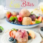 These Instant Pot Fruity Egg Bites are lightly sweetened with banana and fruits and berries. They are a mix between pancakes and ricotta cakes. Gluten-free and perfect with maple syrup for breakfast | imagelicious.com #instantpot #instantpotrecipes #eggbites #glutenfree #sponsored #WorldEggDay
