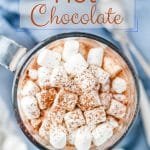 Instant Pot Hot Chocolate is creamy and rich. Lightly sweetened with maple syrup and Nutella - no stirring required | imagelicious.com #instantpot #hotchocolate #instantpotrecipes
