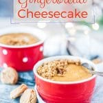 This Instant Pot Gingerbread Cheesecake is festive, spicy, creamy, and delicious! It's made in a Pressure Cooker in minutes without turning on your oven. Perfect holidays dessert for two (or four) | Imagelicious #InstantPot #InstantPotRecipe #PressureCooker #Christmas #Holidays #Gingerbread #Cheesecake