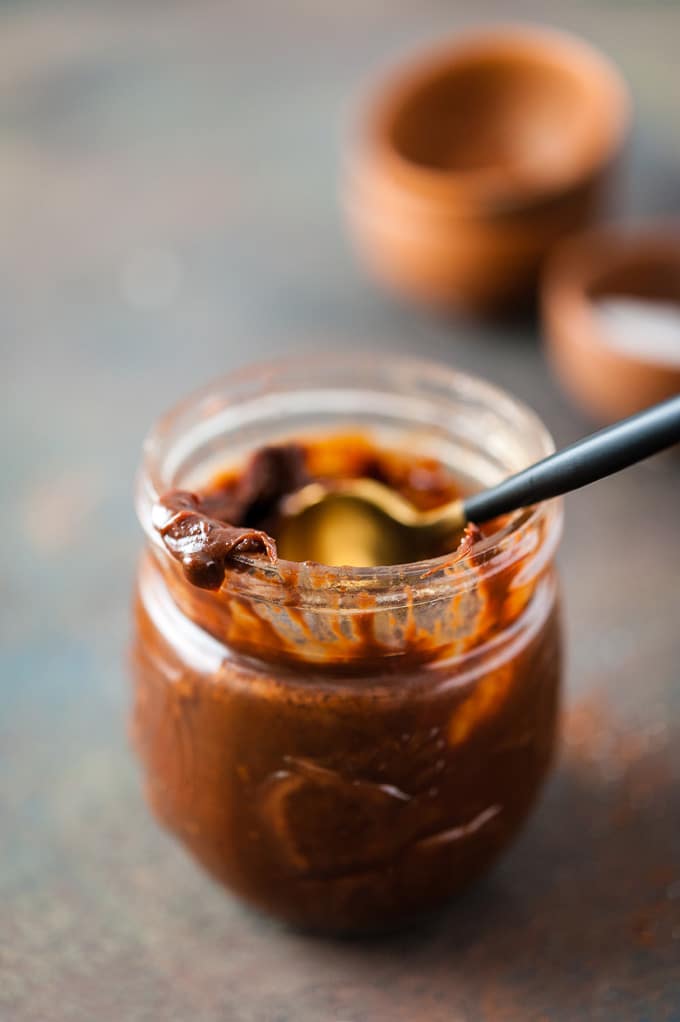 Jar of Instant Pot Chocolate Caramel Sauce
