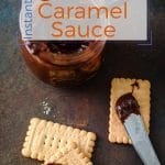 This Instant Pot Chocolate Caramel Sauce (or Chocolate Dulce de Leche) is perfectly luscious and thick and absolutely amazing as a dip or spread for cookies and fruit. Great for dessert fondue or as a gift also. Only 5 ingredients | imagelicious.com #instantpot #dulcedeleche #caramel #chocolate