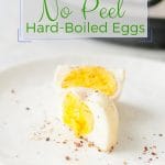 Instant Pot No Peel Hard Boiled Eggs are easy to make, really convenient, and they have the most delicious creamy egg yolk. Perfect for healthy snack, breakfast, or meal prep | #instantpoteggs #mealprepping