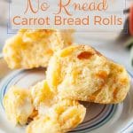 These Instant Pot No Knead Carrot Bread Rolls are soft, fluffy, and delicious! Beautifully yellow inside and studded with carrots. Done very quickly with no kneading. Perfect for Easter | imagelicious.com #easterrecipe #carrot #instantpotrecipe #breadrolls