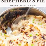 This Instant Pot Shepherd's Pie is the easiest and most convenient way to make it. No pots and pans to stir or drain. Cook in the stackable insert, then bake and serve right in it. Perfectly delicious and easy comfort food | imagelicious.com #comfortfood #instantpot #shepherdspie