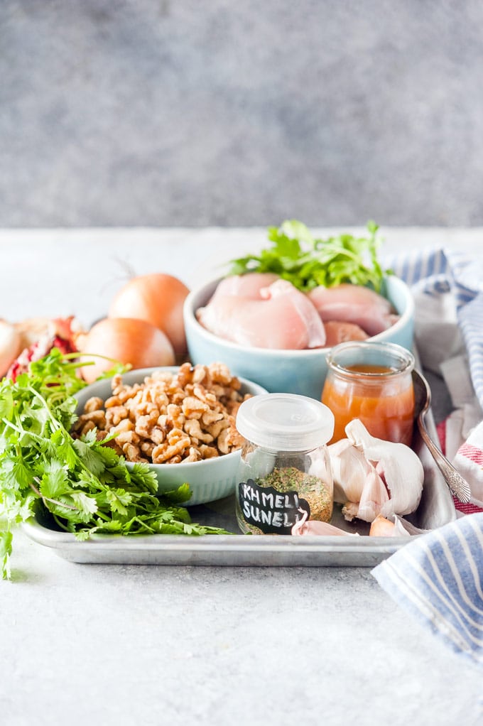All the ingredients to make Instant Pot Chicken with Garlic Sauce