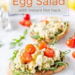This Tarragon Egg Salad is creamy and healthy, it has a delicious and vibrant tarragon flavour. Eggs are cooked in Instant Pot, thus making this salad really fast and simple. Perfect for Easter Breakfast | imagelicious.com #easter #eggsalad #instantpotrecipes