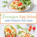 This Tarragon Egg Salad is creamy and healthy, it has a delicious and vibrant tarragon flavour. Eggs are cooked in Instant Pot, thus making this salad really fast and simple. Perfect for Easter Breakfast | imagelicious.com #easter #eggsalad #instantpotrecipes