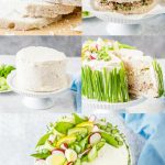 Swedish Sandwich Cake (Smörgåstårta) is a beautiful and delicious savoury appetizer made with layers of bread, fillings, and decorated with savoury frosting and vegetables. Stunning centrepiece for any table. It will be a guaranteed show-stopper and a conversation starter | imagelicious.com #Smorgastarta #sandwichcake #sandwich