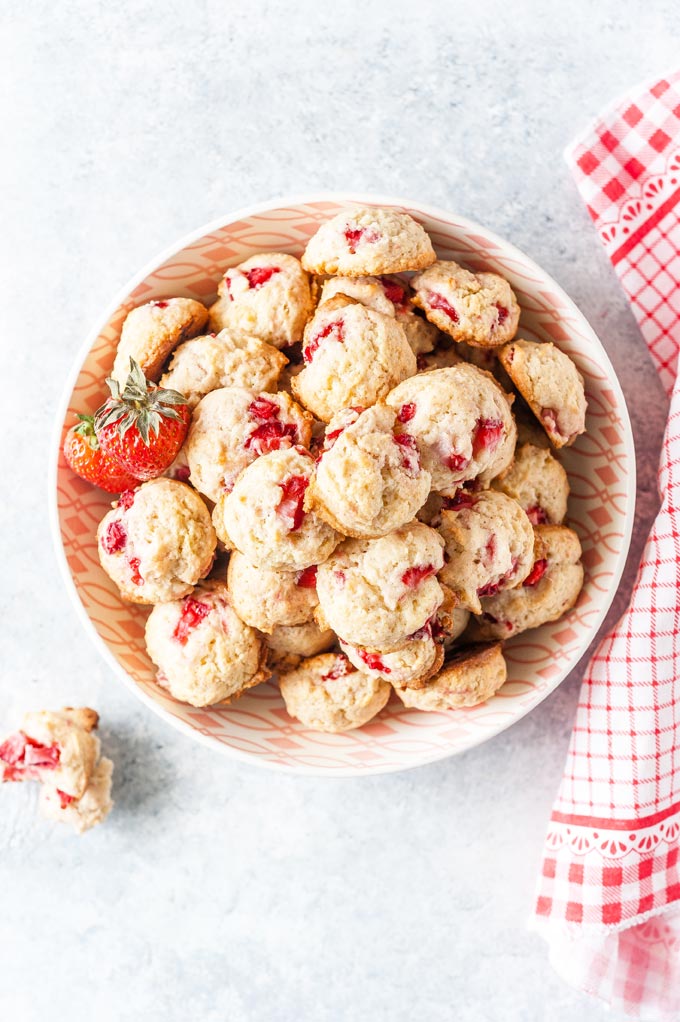 Bowl of Strawberry Cookies.