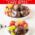 Flourless Instant Pot Chocolate Peanut Butter Cake Bites are an incredibly easy and delicious dessert. Perfect to make in the summer if you don't want to use an oven and great for a dinner party dessert. Rich, fudgy, delicious! Gluten-free | imagelicious.com #imagelicious #instantpot #chocolate #peanutbutter