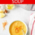 This Lemon Lentil Soup can be done on the stove or Instant Pot. Both versions are simple and quick. The soup is light, healthy, and delicious! It's also vegan and gluten-free | imagelicious.com #imagelicious #lentils #soup #instantpot #glutenfree #vegan
