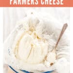 Homemade Farmers Cheese tastes creamy, fresh, flavourful, healthy and delicious. It is a great alternative to yogurt in the morning, mixed into oatmeal or added to smoothies. You can use it to make cookies, pancakes, and bread. It's a great substitute for cottage cheese or ricotta | imagelicious.com #farmerscheese #homemadecheese #tvorog #russian