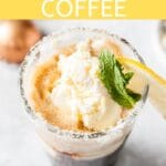 This Lemon Affogato Coffee is a delicious and refreshing summer drink. It's creamy, smooth, and easy to make. Perfect on the go summer dessert | #affogato #coffee #icecream #sponsored
