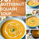 Instant Pot Butternut Squash Soup is delicious, creamy, cozy, and easy soup to make. It is healthy and perfect for the fall. It is also vegan and gluten-free but will appeal to everyone. Perfect for meal prep lunches | imagelicious.com #instantpot #butternutsquashsoup