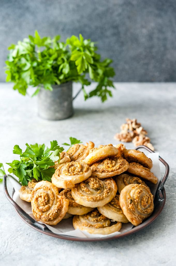 Pile of pinwheels on a plate.