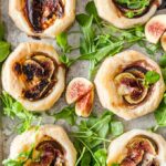 Top down view of Goat Cheese and Fig Tartlets.
