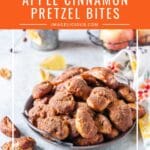 Instant Pot Apple Cinnamon Pretzel Bites are an absolutely perfect fall treat. Have some sprinkled with cinnamon sugar or without. Both are delicious, soft, chewy, and spiced. Made with apple cider and apples, they will become your favourite fall recipe | imagelicious.com #instantpot #pretzels #applerecipes