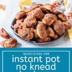 Instant Pot Apple Cinnamon Pretzel Bites are an absolutely perfect fall treat. Have some sprinkled with cinnamon sugar or without. Both are delicious, soft, chewy, and spiced. Made with apple cider and apples, they will become your favourite fall recipe | imagelicious.com #instantpot #pretzels #applerecipes