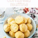These Easy Cornbread Muffins are light, soft, savoury, and lightly sweetened. They can be made in the oven or Instant Pot with very similar results. Perfect weeknight treat. Great to serve alongside a special Holiday Dinner | imagelicious.com #cornbread #instantpotrecipes #thanksgiving