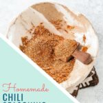 Homemade Chili Seasoning is easy to make. You know exactly what goes into the mix and can control how spicy or salty it is. It also is a fraction of a cost of prepackaged mixes. Great edible gift | imagelicious.com #chiliseasoning #homemadespices