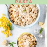 Instant Pot Creamy Salmon Pasta is really easy and quick to make. It is delicious and great alternative to chicken pasta dishes. It's great to make when you have no time to buy fresh ingredients as it uses frozen salmon and ingredients from a fridge and pantry. 30-minute meal | imagelicious.com #instantpotpasta #instantpotrecipe #salmonpasta
