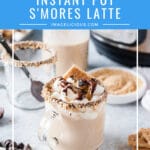 Instant Pot S'Mores Latte is a delicious coffee drink that is perfect for a special occasion. Smooth, creamy, sweet with the smell of campfire marshmallows. Great holiday coffee drink made easy in an electric pressure cooker | imagelicious.com #smores #smoreslatte #coffee #instantpot
