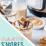 Instant Pot S'Mores Latte is a delicious coffee drink that is perfect for a special occasion. Smooth, creamy, sweet with the smell of campfire marshmallows. Great holiday coffee drink made easy in an electric pressure cooker | imagelicious.com #smores #smoreslatte #coffee #instantpot