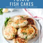 Potato Fish Cakes are delicious and healthy. They are great hot or cold and perfect for meal prepping. Eat on their own as an appetizer or as a main course with a side of salad | imagelicious.com #potatocakes #fishcakes #glutenfree