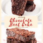 Vegan Chocolate Beet Cake is delicate, lightly sweetened, and delicious! It's a true one-bowl recipe and requires only a few minutes to mix together | imagelicious.com #vegancake #chocolatecake