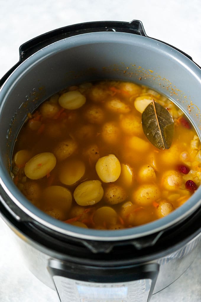 Instant Pot with soup.